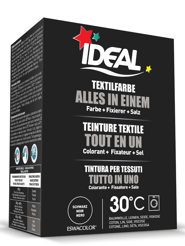 Teinture textile NOIR pour coton, lin, viscose, soie Maxi 13
