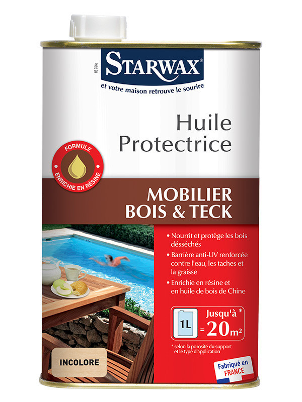  STARWAX  Huile  protectrice pour teck  bois exotiques 1L 